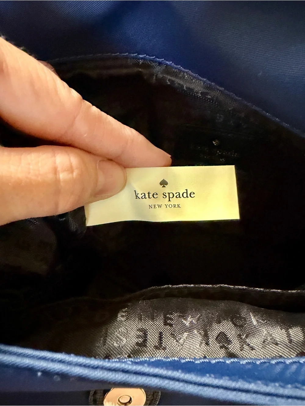 kate spade Royal Blue Shoulder Bag with Gold Accents
